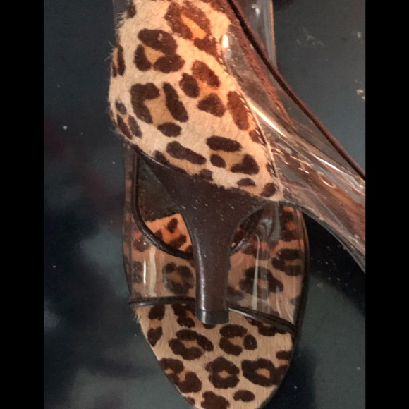 Leopard suede! Stiletto heels! Clear sides! Sexy! - Picture 4 of 5